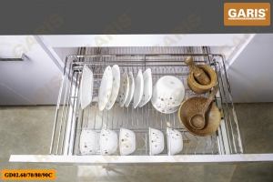 Giá bát đĩa đa năng, nan vuông, bề mặt mạ chrome, dùng cho cánh kéo