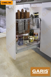 Giá dao thớt, gia vị, chai lọ đa năng, nan vuông, bề mặt mạ chrome, dùng cho cánh kéo GM02.30C