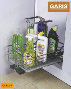 Giá để chất tẩy rửa, nan vuông kết hợp tròn, bề mặt mạ chrome GU02.35 