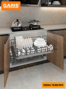 Giá xoong nồi – bát đĩa đa năng, nan oval thép, bề mặt phủ nano 5 lớp, dùng cho cánh mở