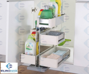 Kệ Đựng Chất Tẩy Rửa Inox Nan Kết Hợp Nhựa EURONOX EU3-350SP