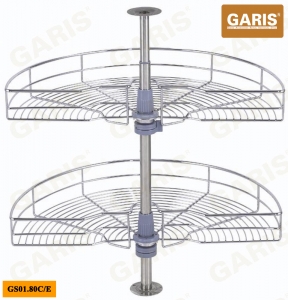 Mâm xoay góc mở 1/2, nan tròn, bề mặt mạ chrome
